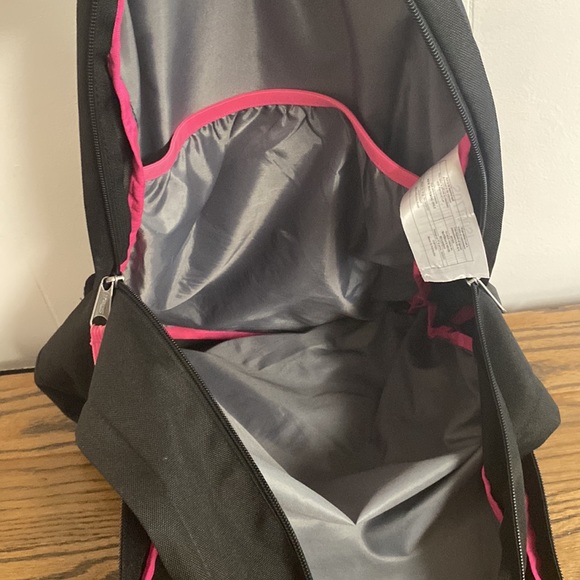 JanSport Backpack Black Rosa Floral Embroidery with laptop sleeve - Picture 6 of 8